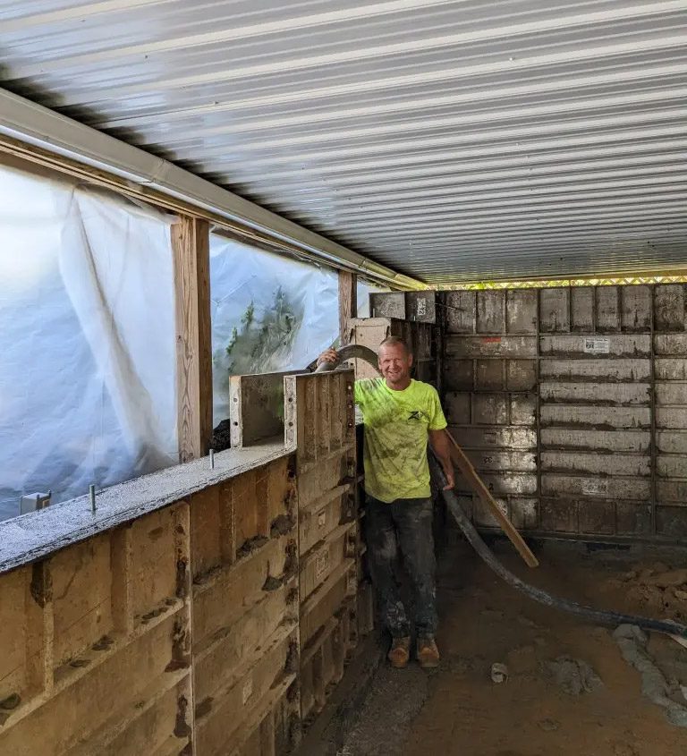 Image of in-progress work of wall fill